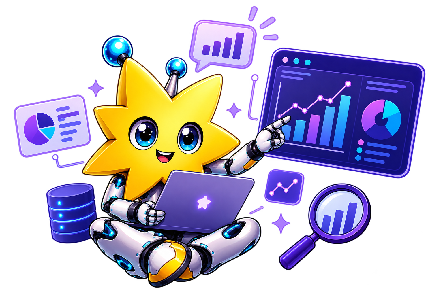 Mascote Lumi Área de Dados
